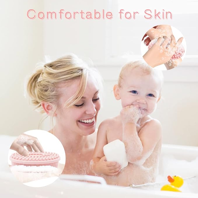 3 Pack Silicone Body Scrubber, Soft Silicone Loofah Exfoliating Body Scrubber - Image 5