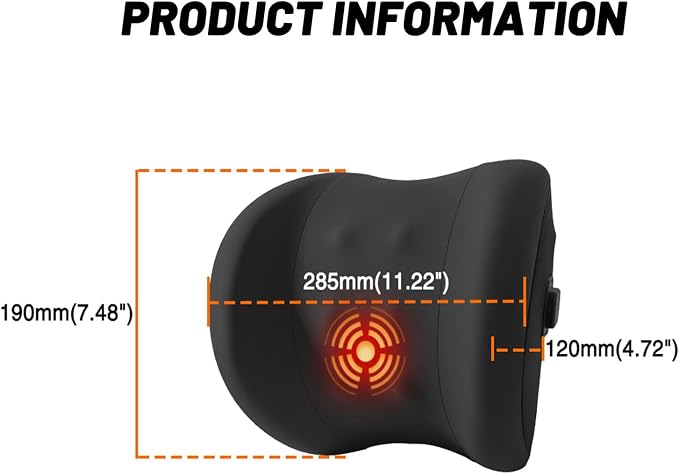 car headrest Pillow, Heat up Vibration Massage Neck Pillow, Memory Cotton Pillow - Image 4