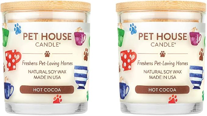 Pet House Pet Odor Candle Plant Based Hot Chocolate Candle Clean Burning by OneFurAll