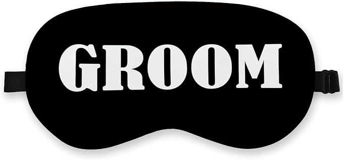 Groom Silk Eye Mask for Sleeping, Groom Black Eye Mask, Bachelorette Gifts by QLMX