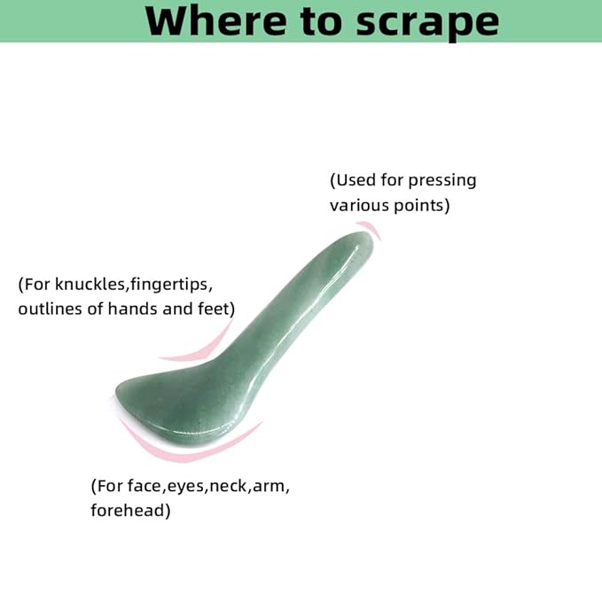 Gua Sha Facial Tool Natural Jade Stone Massage Board Tools - Image 3