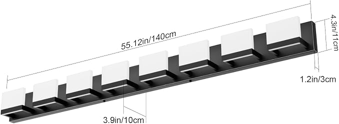 Tipace 8 Lights Modern LED Black Vanity Light - Image 7