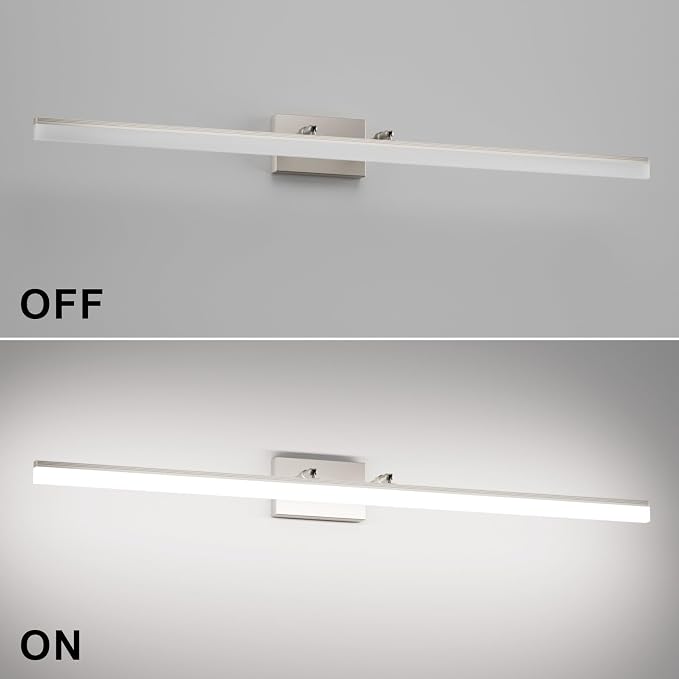 Aipsun 48inch Brushed Nickel Bathroom Llight Fixtures LED Vanity Light - Image 8