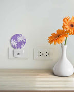 Night Lights Auto Sensor Tropical Palm Trees Night Light Purple Linen Coastal - Image 4