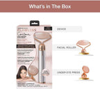 Finishing Touch Flawless Contour Vibrating Facial Roller & Massager, Rose Quartz - Image 3