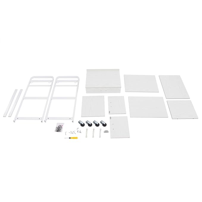 Salon Trolley Cart with Wheels, Mobile Utility Storage Cabinet with 1 Drawer & - Image 9