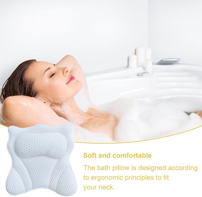 Bath Pillow, Ergonomic Bathtub Pillows - Image 2