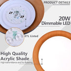 Bargeni Flush Mount Ceiling Light, 12.5 inch LED Ceiling Light Fixture - Image 3