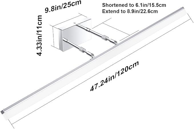 Aipsun 48 inch LED Vanity Lights Adjustable Bathroom Wall Light Fixtures - Image 5