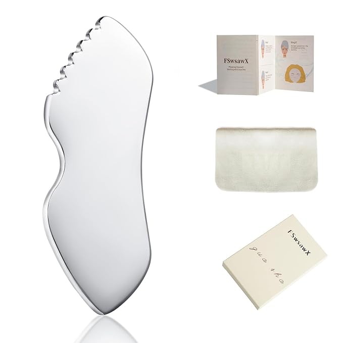 Stainless Steel Gua Sha Facial Tools, Face Comb & Massager Metal Gua sha Tool by FSwsawX