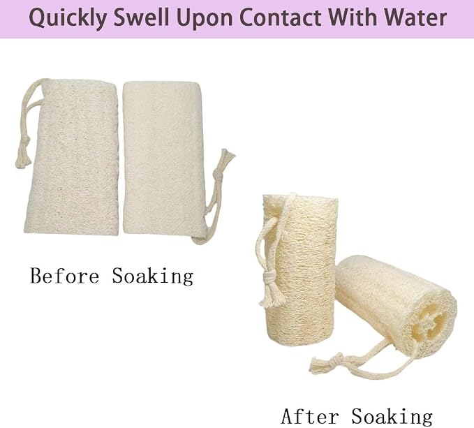 Natural Loofah Exfoliating Body Scrubber, Bath Shower Loofah Sponge - Image 4