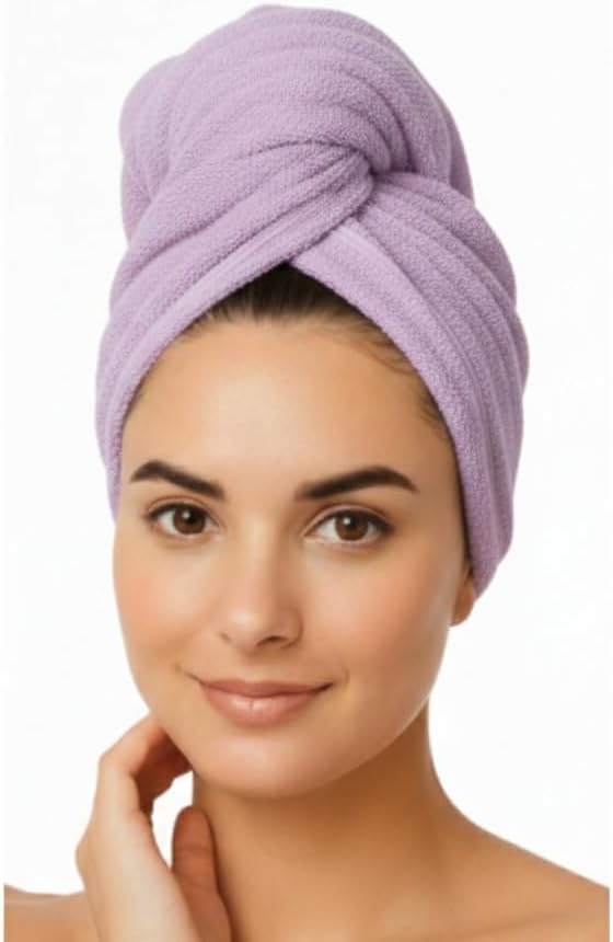KEEPOZ Cotton Hair Towel Quick Dry Hair Towel Hair Drying Towels Suitable - Image 2