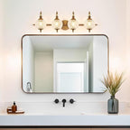 Brushed Gold Bathroom Vanity Light Fixture Vintage Style - Image 5