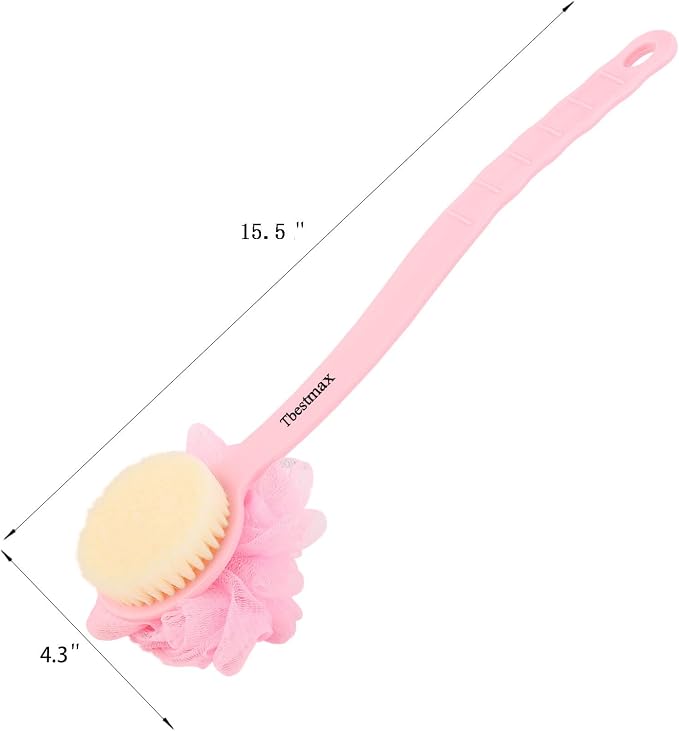 Tbestmax Loofah Back Scrubber Long Handle Shower Body Brush - Image 2