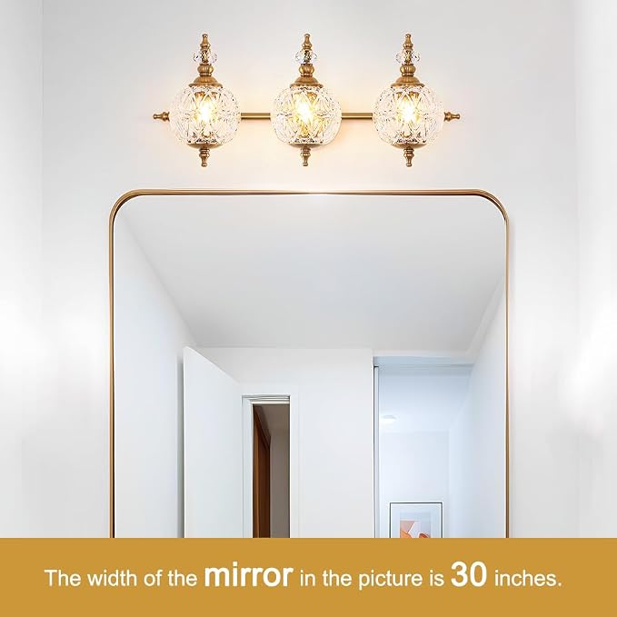 Brushed Antique Brass Bathroom Vanity Light Fixture Vintage Style - Image 2