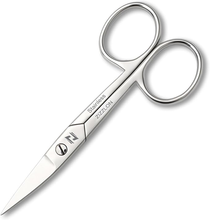 Nail Scissors Curved for Women and Men, Long Lasting Sharp Nickel Plated for by ZIZZLON