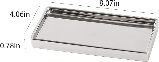 Jewelry Dish Tray Ceramic Trinket Tray Rectangte Vanity Makeup Mirror Tray - Image 6
