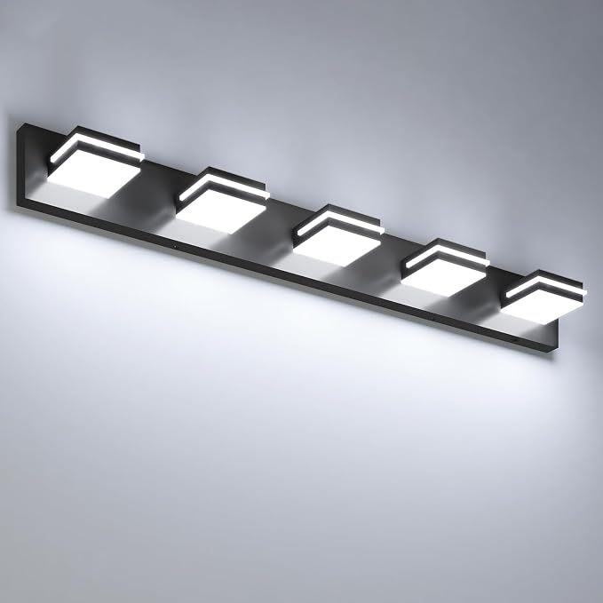 VOLISUN Modern 5-Light, 40-Inch Black Bathroom Vanity Light Fixtures, 360 by VOLISUN