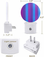 Night Lights Auto Sensor Purple Blue Night Light Gradient Color Stripe Round - Image 2