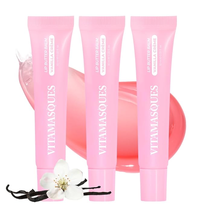 Vitamasques Lip Butter Balm Vanilla Creme Pack of 3, Korean Lip Balm by Vitamasques