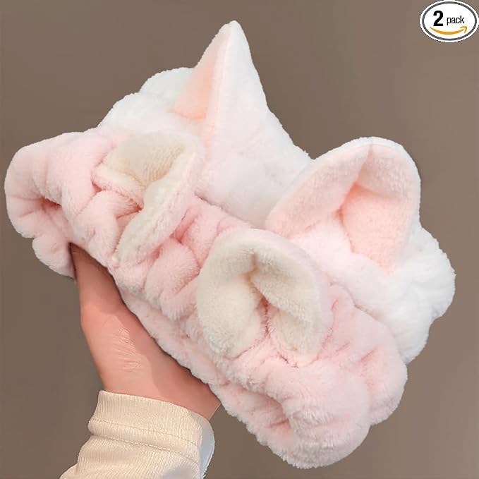 Huachi 2 Packs Cute Cat Ears Spa Headband by Huachi