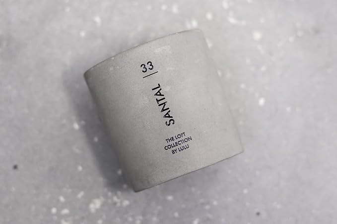Lulu Candles | Santal Scented Candle | The Loft Collection | Concrete Cement - Image 3