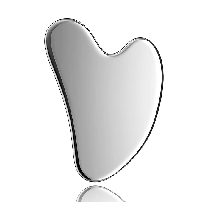 Stainless Steel Gua Sha Facial Tool Metal Silver Guasha by EDCBMB