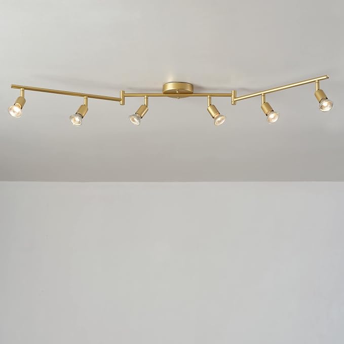 Globe Electric 57505 Payton 6-Light Foldable Track Lighting, Painted Brass - Image 5
