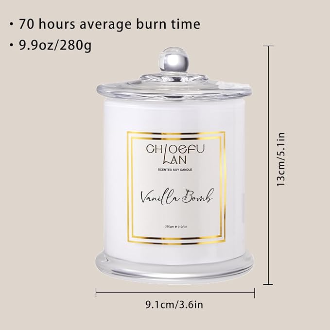 Chloefu LAN Vanilla Bomb Candle, Vanilla Scented Candles Gifts - Image 2
