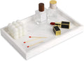 Marble Bathroom Vanity Tray, Natural Luxury Vanity Home Kitchen Bathroom Table by HESHIBI