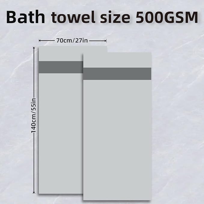 Cotton Bath Towels Set, 2-Piece Set Super Absorbent Quick Drying, Suitable - Image 2