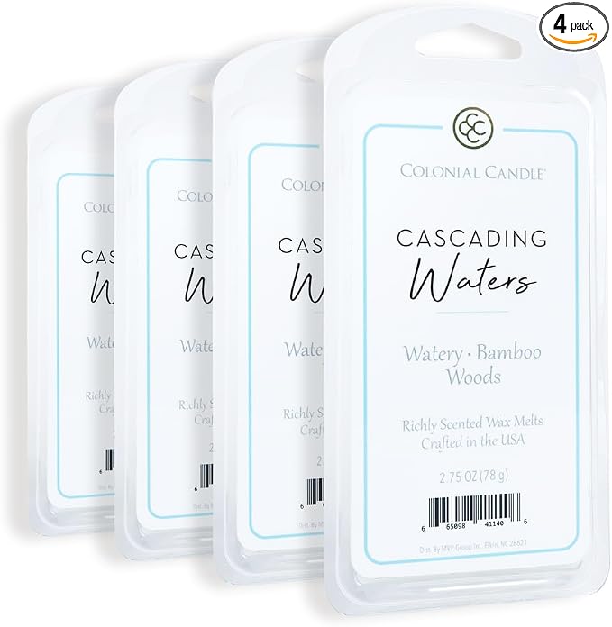 Colonial Candle Cascading Waters Scented Wax Melts, Wax Melt Warmer Cubes by ColonialCandle