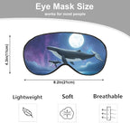 Flying Whale Sleep Eye Mask Eye Cover Fish Family Shimmering Sea Surface Starry - Image 2
