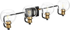 Tipace Industrial Bathroom Vanity Lighting Fixtures 4-Lights Vintage Black & - Image 9