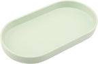 Green Small Tray, Oval Tray for Kitchen Counter, Bathtub Bathroom Vanity Items by VCREATC-VCREATEFORCUSTOMER