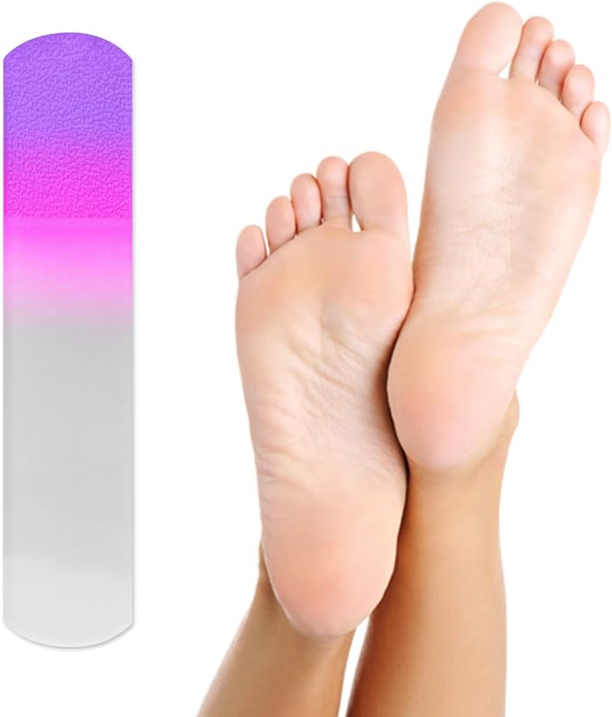 SIUSIO 2Pcs Crystal Glass Foot File Pedicure Rasp Calluses Corn Coarse Hard - Image 3