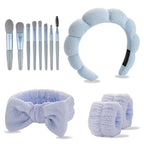 CAZYTOYZ Sponge Spa Headbands for Women Wristband Set Puffy Makeup Brush - Image 2