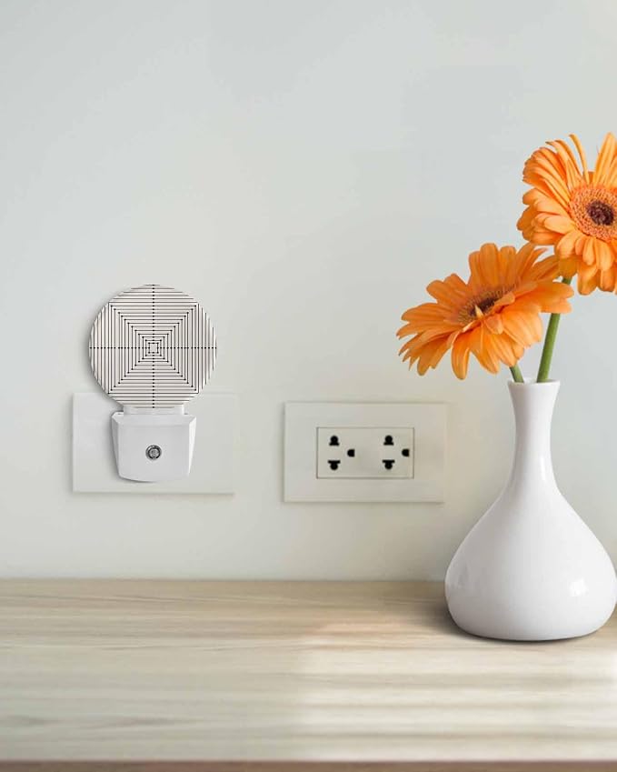 Night Lights Auto Sensor Beige Aesthetic Night Light Lines Perspective Box - Image 4
