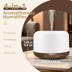 500ml Essential Oil Diffuser, Quiet 4-in-1 Ultrasonic Aromatherapy Humidifier - Image 2