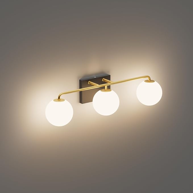Tipace Mid Century Modern Gold 3-Lights Vanity Light Fixtures - Image 7
