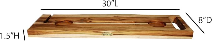 EcoDecors Eleganto 30" Live Edge Solid Teak Bath Caddy Tray - Image 5