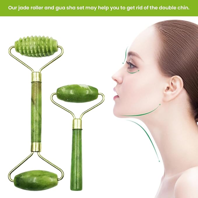 Bibabala 4-PCS Face Roller and Gua Sha Set, Skin Care Roller, Jade Roller Set - Image 4
