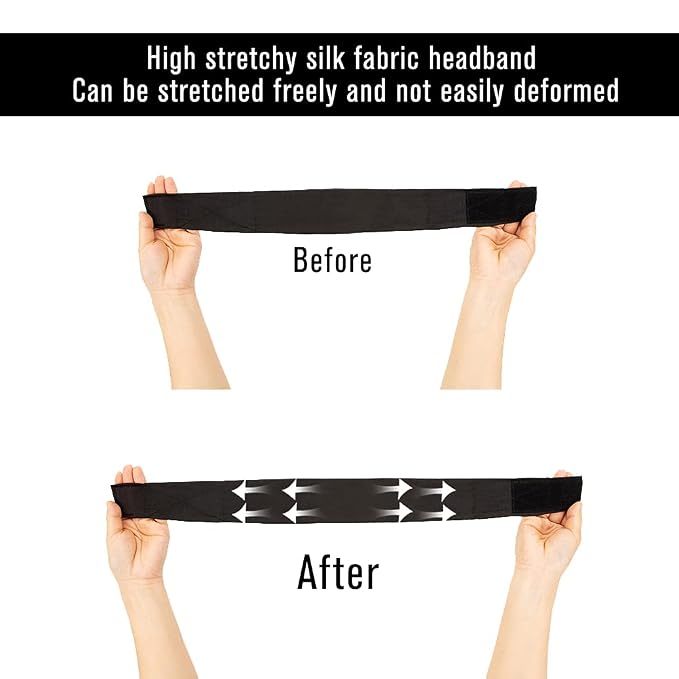 AliLeader 2Pcs Silk Headband for Making Wig Adjustable Soft Spa Headband - Image 4