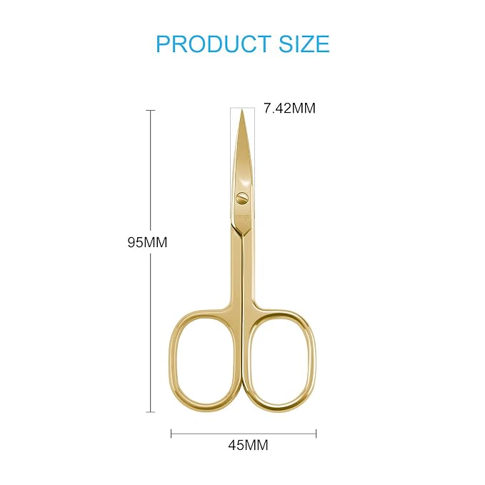 LIVINGO Professional Nail Cutter Scissors, Eyebrows/Eyelash Use, 3.5" Gold - Image 2