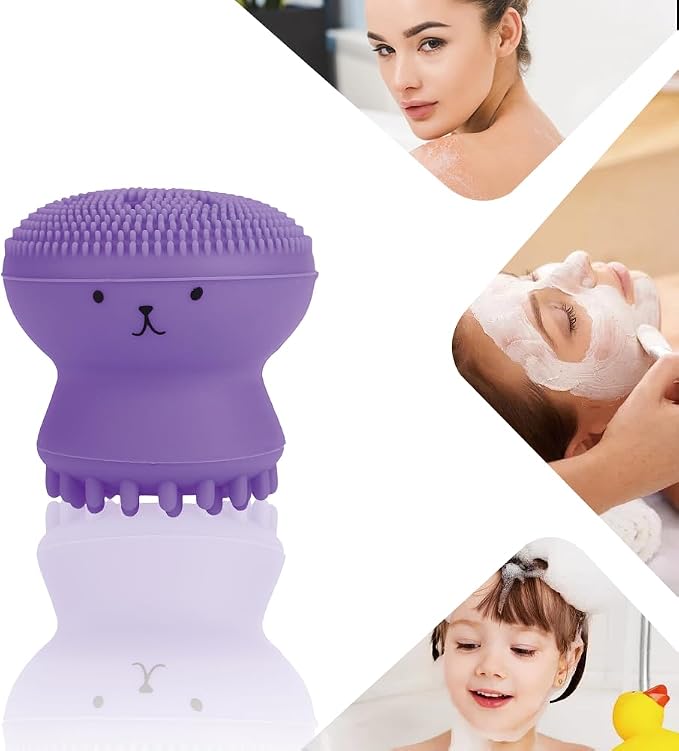 Facial Cleansing Brush Jellyfish Exfoliating Face Brush Handheld Massaging Cute - Image 7