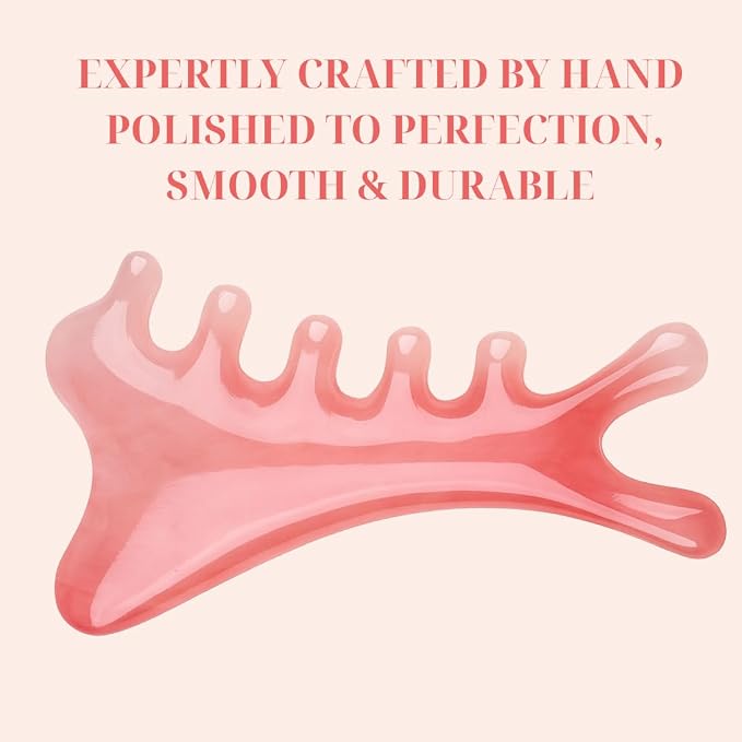 Pink Gua Sha & Massage Comb Set – Massage Tool - Image 6
