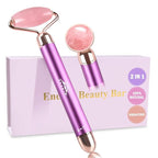 Upgrade 2 in 1 Vibrating Face Roller, Electric Jade Roller Facial Massager by ZSZESHIN