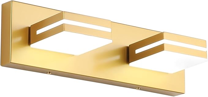 SineRise LED Modern Bathroom Vanity Light Fixtures, Matte Gold Modern Acrylic by SINERISELIGHTING
