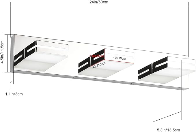 SineRise LED Modern Bathroom Vanity Light Fixtures, Chrome Modern Acrylic - Image 7