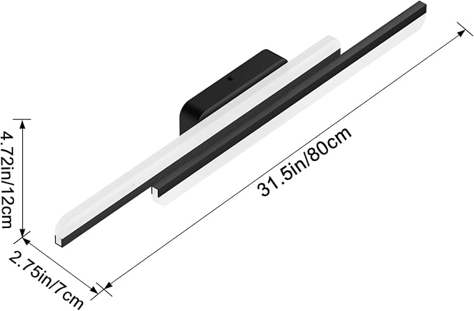 Ralbay 32" Black Bathroom Vanity Lights 36W Frosted Aluminum Modern LED Matte - Image 5